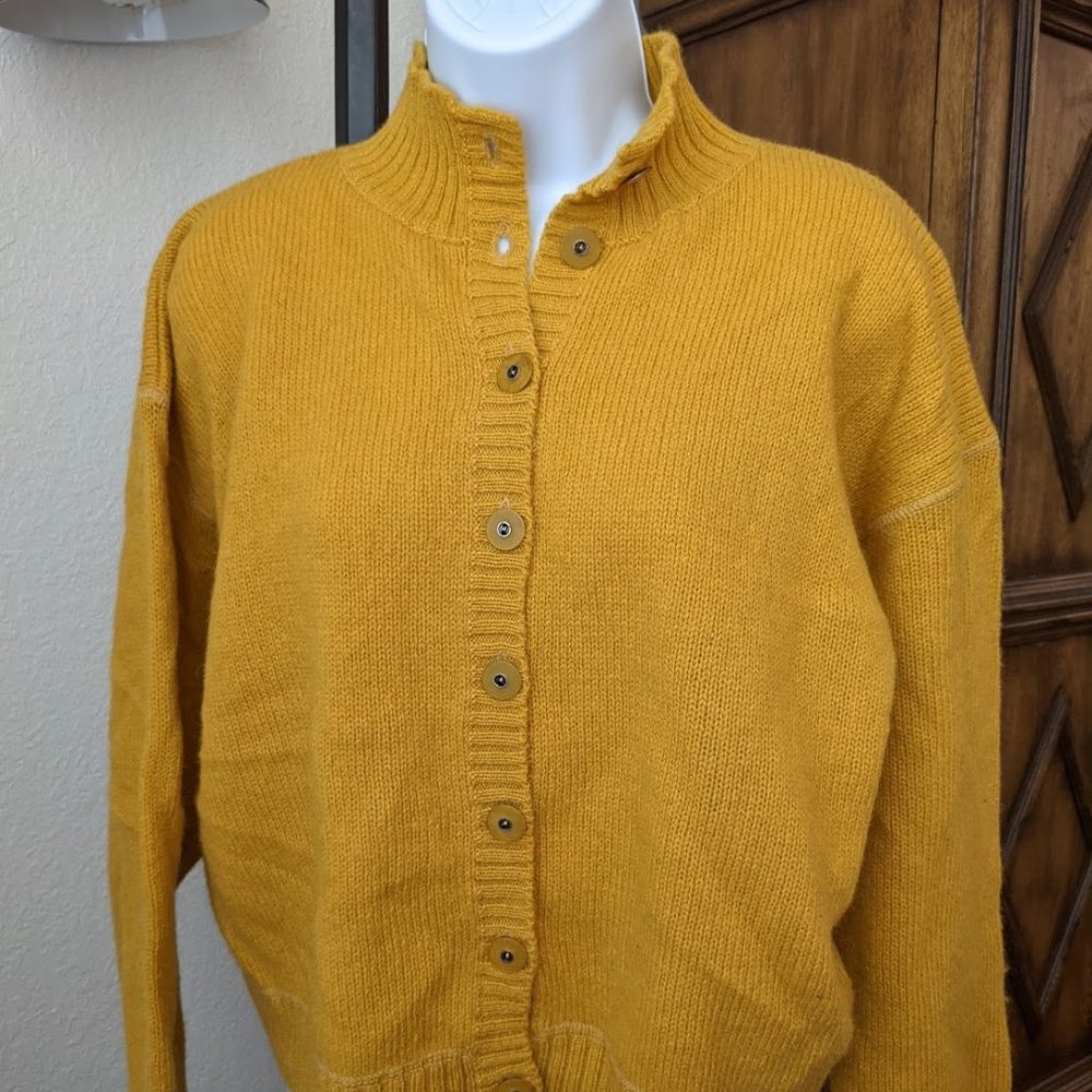 ***last chance or donating*** Esprit Basix wool mustard cardigan
